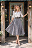 Black white gingham midi skirt