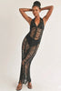 After Dark knit maxi dress with shredded detail