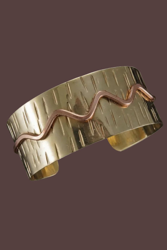Handmade  Wiggle Sansa – Solid Brass and copper bracelet