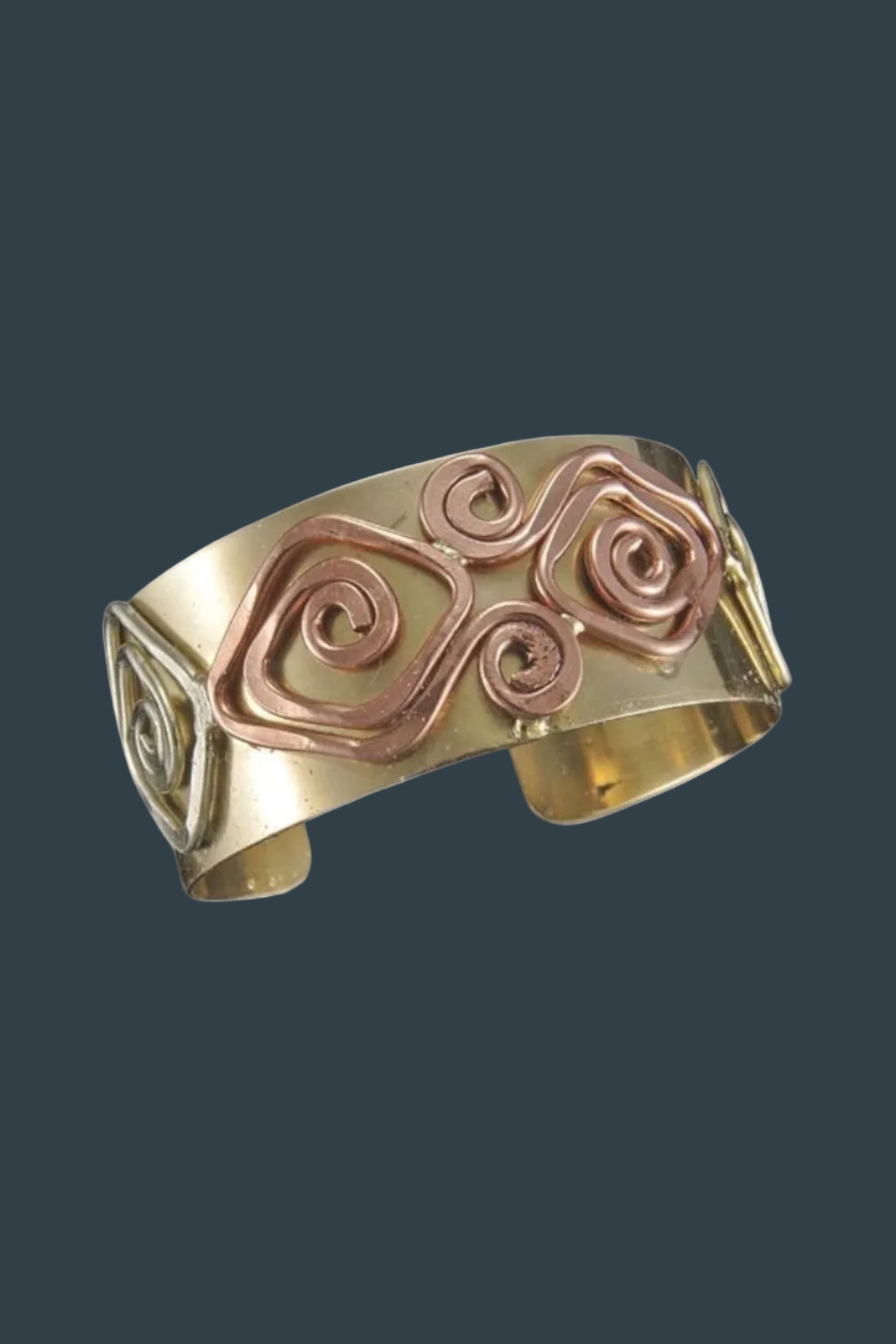 Handmade Swirl Sansa  – Solid Brass and copper bracelet