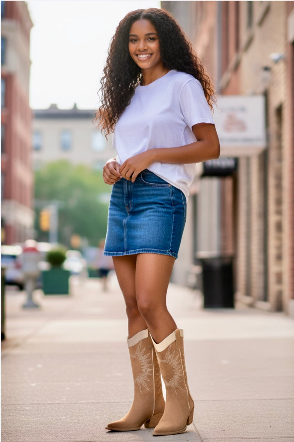 Desert Blaze Carmel Paneled Cowboy Boots