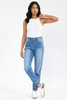 Light wash stretch denim jogger jeans