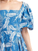Leaf print bubble hem mini dress