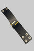Genuine leather bracelet with mixed metal accents