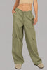 Olive green wide leg cargo pants