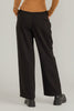 Pleated mid-rise wide leg pants, full length