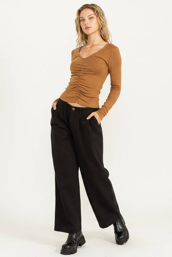 Pleated wide leg pants by Mandalay and Company