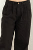 Mid-rise pleated wide leg pants in gray green