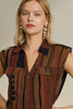 Rustic Rhythm collared abstract midi dress