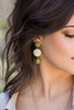 Three piece raffia earrings close up