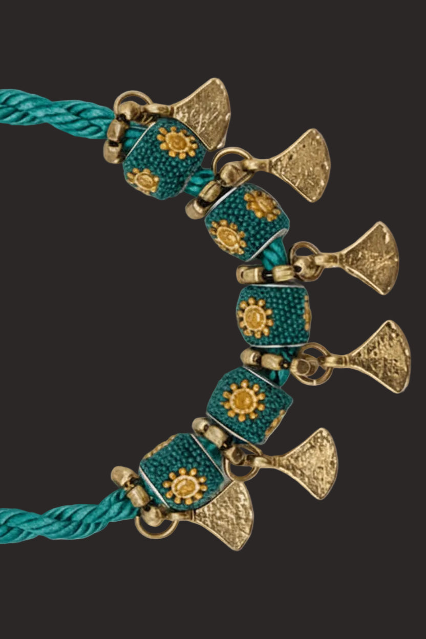 Handmade Sachi Ocean Sky Short Beads and Charms Necklace