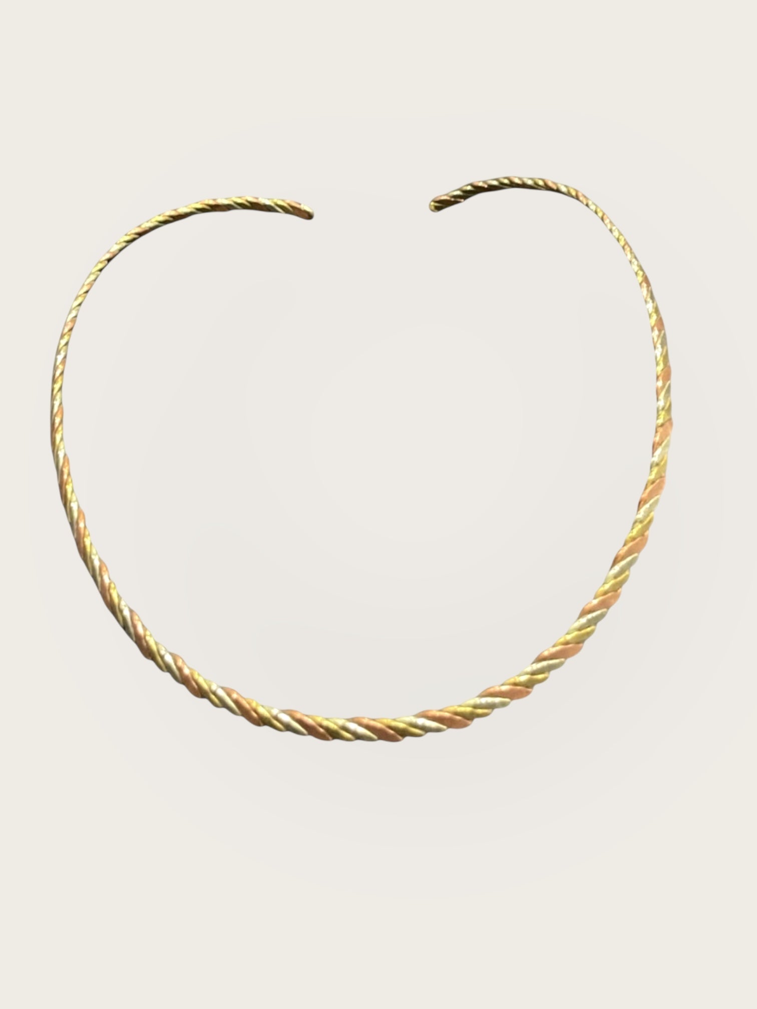 Braided mixed metal choker