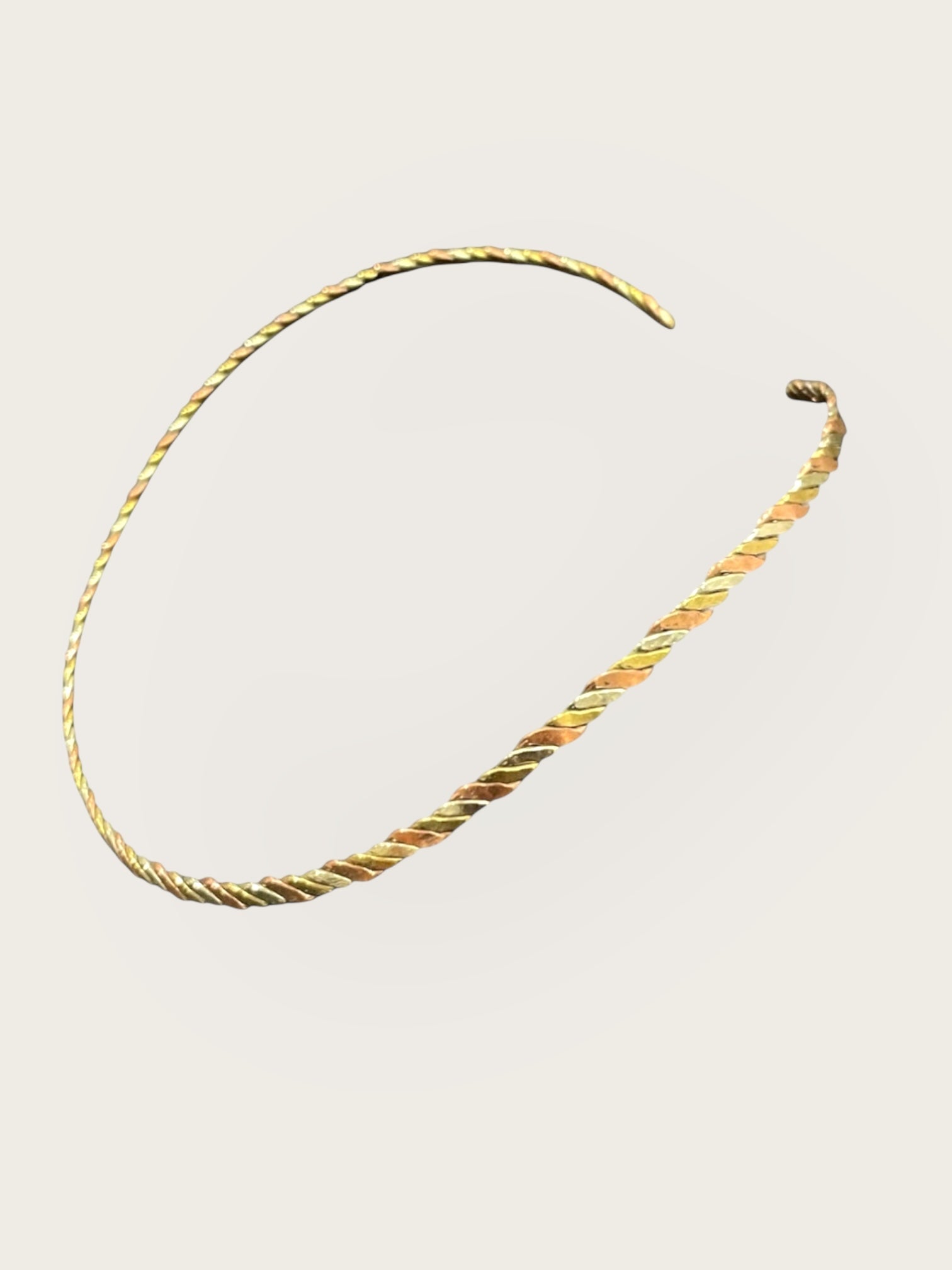 Braided mixed metal choker