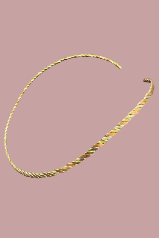 Braided mixed metal choker