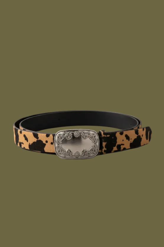 Wild West Cow Print Cinch Belt