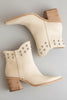 Ivory western block heel boot with studs