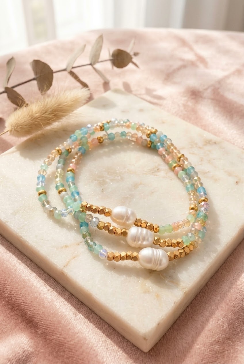 The Oasis Crystal & Pearl Bracelet