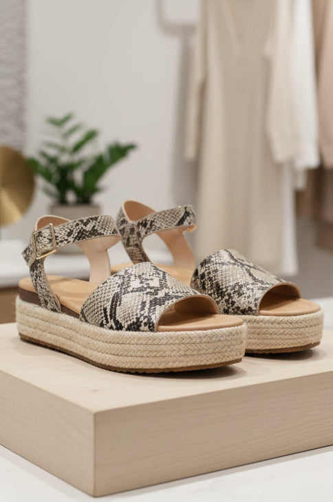 Bella Marie Python Platform Espadrille Sandal