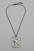 Pewter starfish silver antique necklace side view