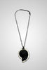 Shell antique silver pendant necklace detail