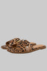 Leopard luxe slip-on open-toe sandal, full pair view