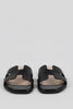 Slide sandals with H-shaped upper cutout