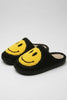 Smiley face fuzzy slippers styled