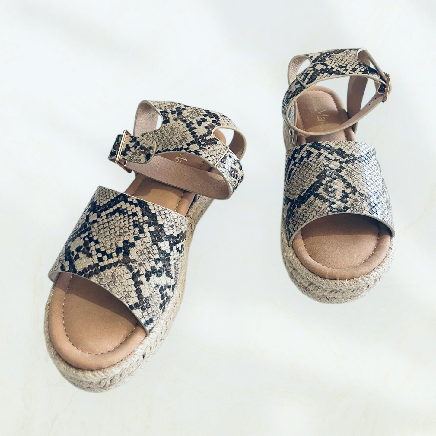Bella Marie Python Platform Espadrille Sandal