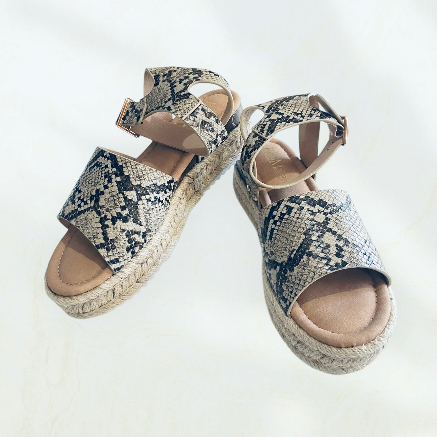 Bella Marie Python Platform Espadrille Sandal