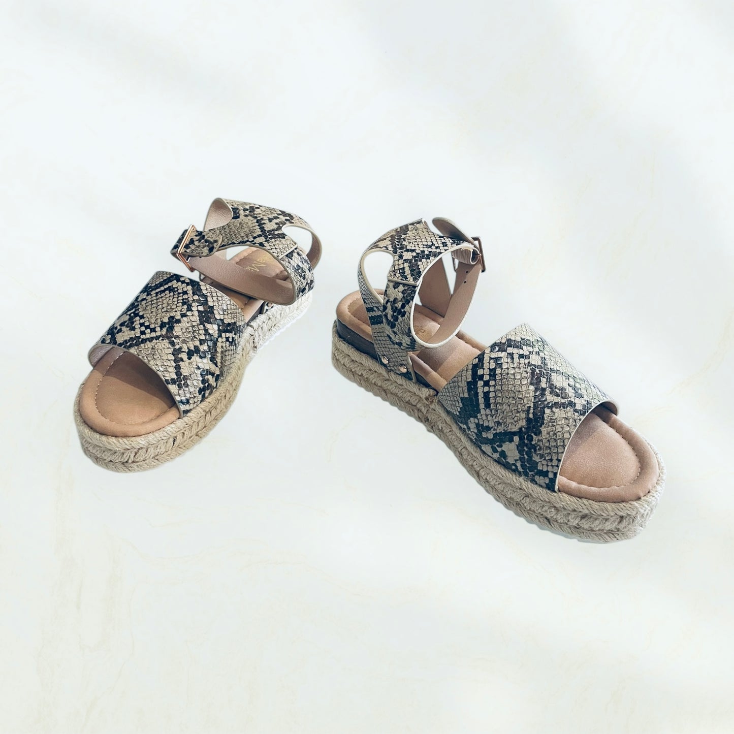 Bella Marie Python Platform Espadrille Sandal