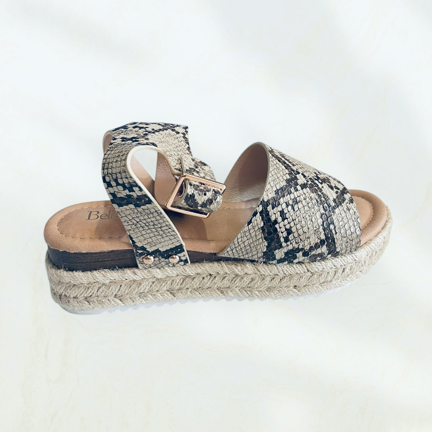 Bella Marie Python Platform Espadrille Sandal