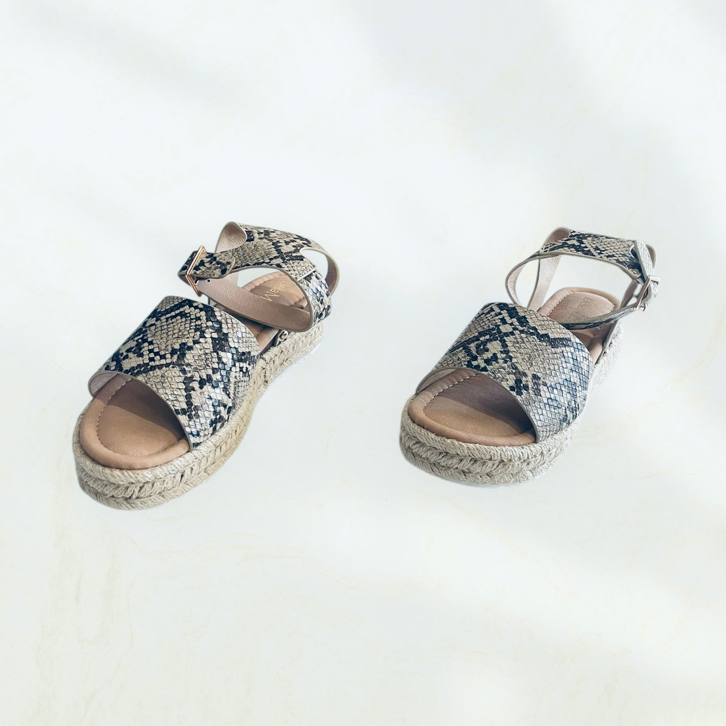 Bella Marie Python Platform Espadrille Sandal
