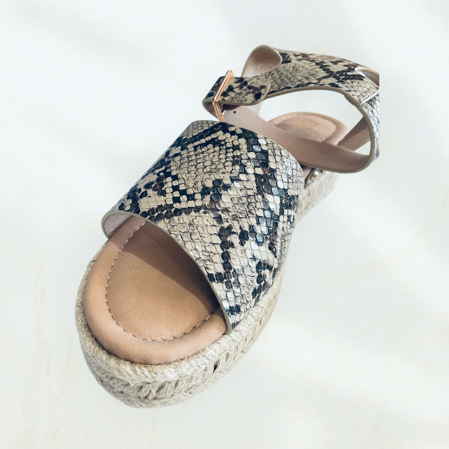 Bella Marie Python Platform Espadrille Sandal