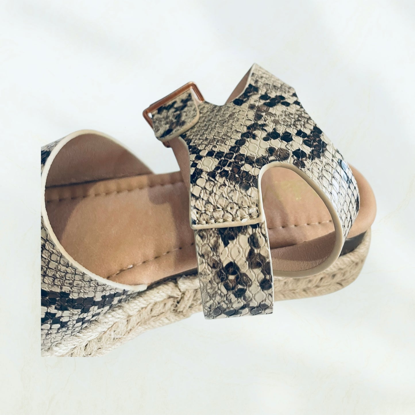 Bella Marie Python Platform Espadrille Sandal