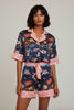 Star trim blue astrology print two-piece pajama set