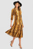 Tiger print midi dress with front pockets