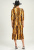 Tiered animal print midi dress