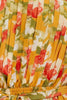 Pleated mustard floral maxi dress with tie waist