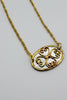 Mixed metal necklace close up