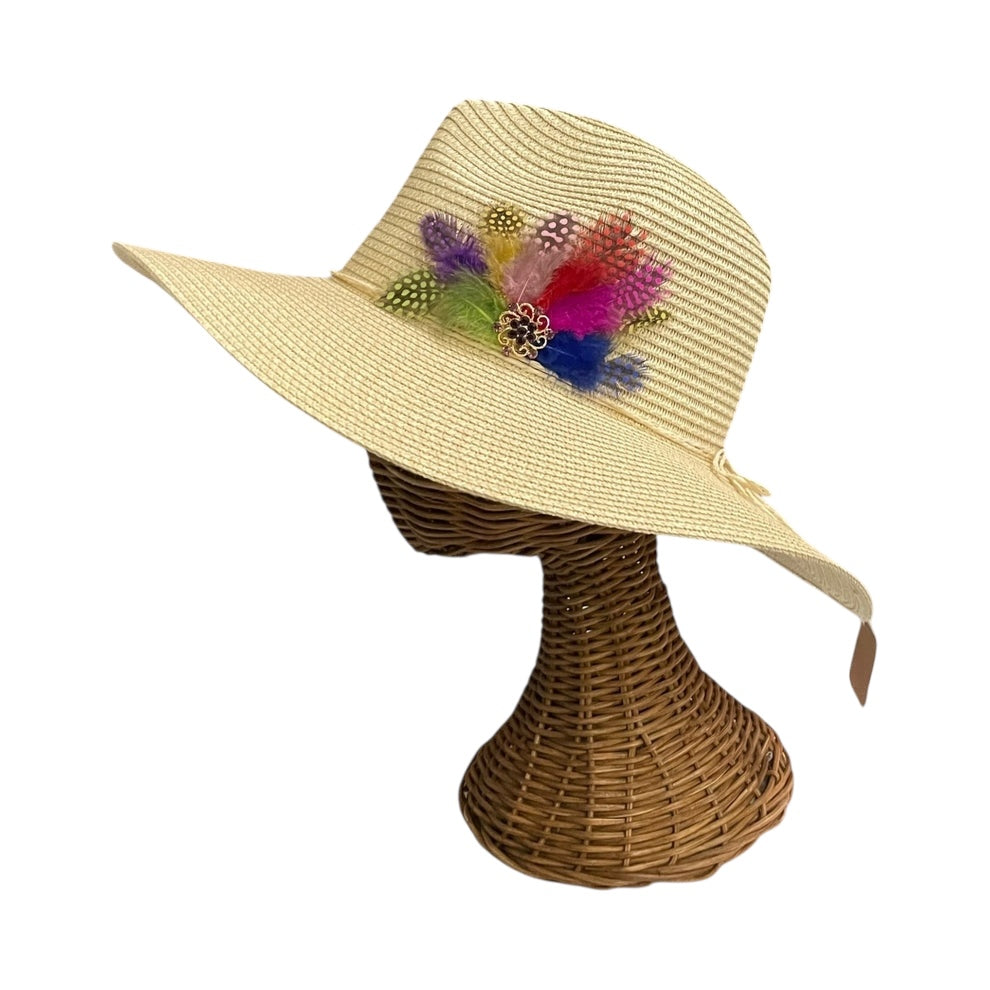 VIVA VENTO FEATHER HANDMADE DESIGN FLOPPY SUN HAT COLLECTION