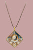 Dual stone pendant on 18-inch leather cord