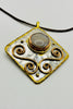 Golden Moon pendant necklace side view
