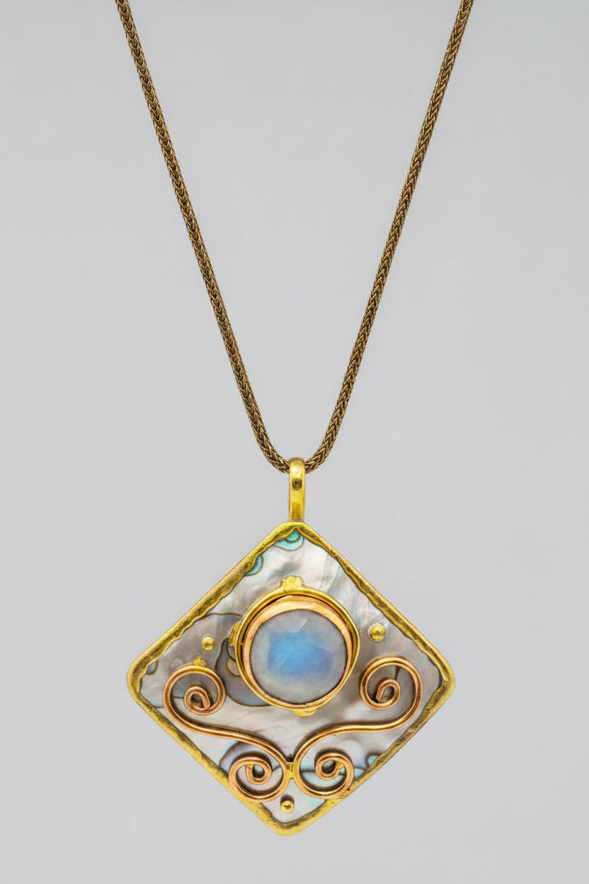 Golden Moon Medallion Necklace