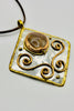 Gilded Stone pendant necklace close up