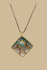 Green stone pendant on 18-inch leather cord