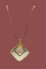 Milky gemstone pendant on 18-inch leather cord