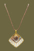 Gold-toned ray pendant on 18-inch leather cord