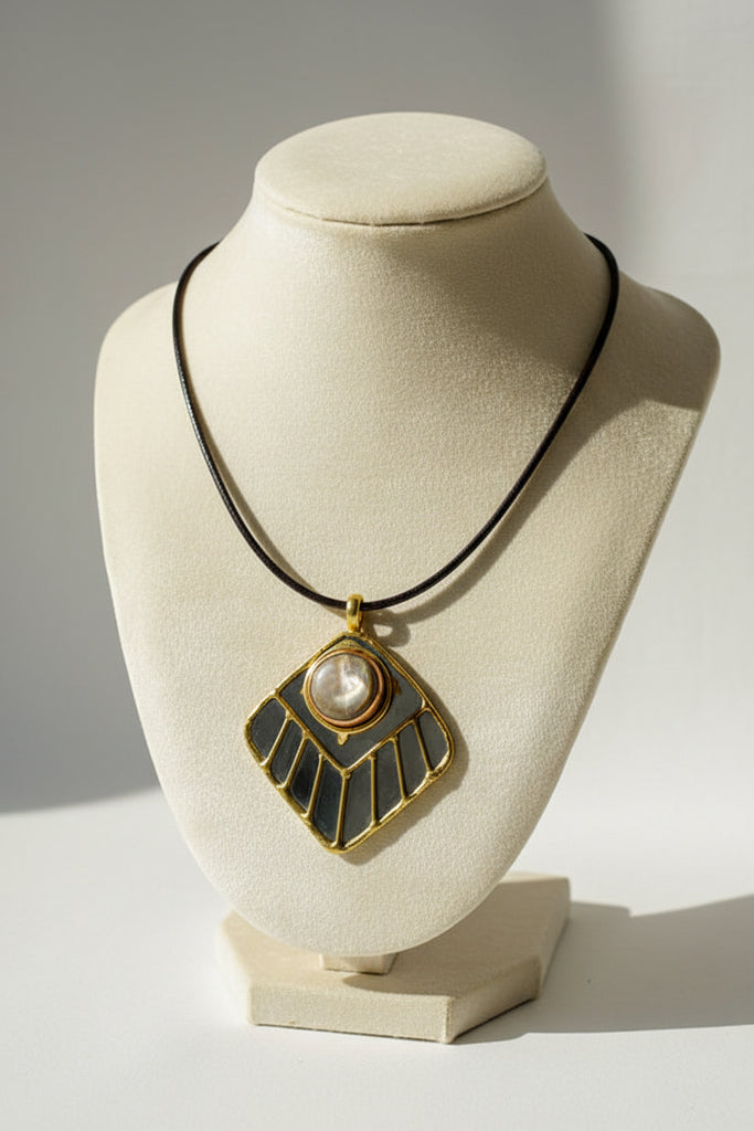 Auric Ray gold mixed metal pendant necklace