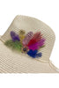 Ivory floppy fedora straw hat side view