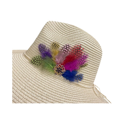 VIVA VENTO FEATHER HANDMADE DESIGN FLOPPY SUN HAT COLLECTION